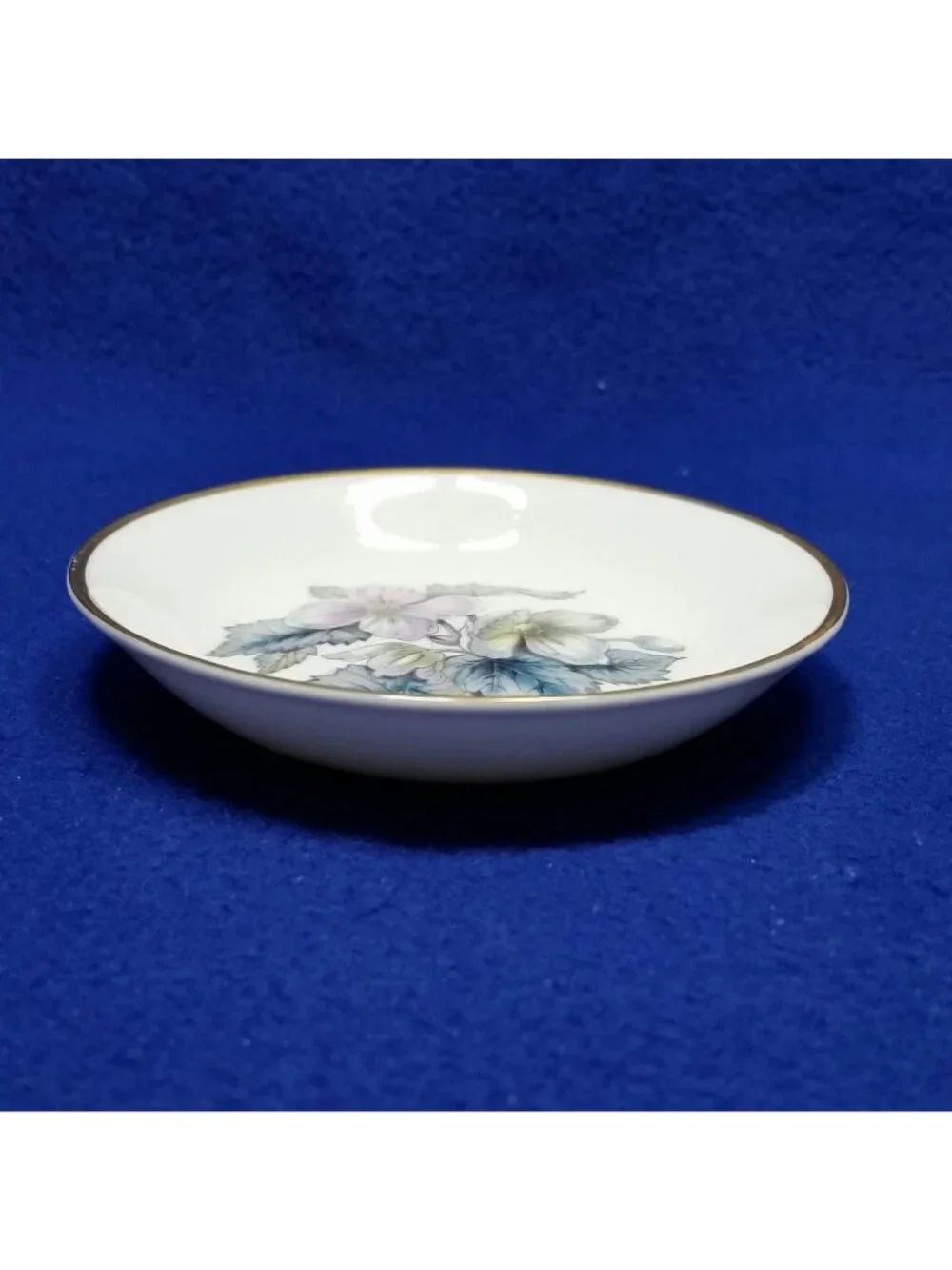 Royal Worcester Woodland Coaster Floral Butter Pat Trinket Dish Pin 1960's